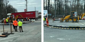 SENS GIRATORIU în INTERSECȚIA MORȚII: Lucrări în plină desfășurare la intersecția de pe DN 1c din Hideaga