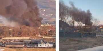 INCENDIU VIOLENT LA ȘOMCUTA MARE – Explozii provocate de butelii, o persoană rănită