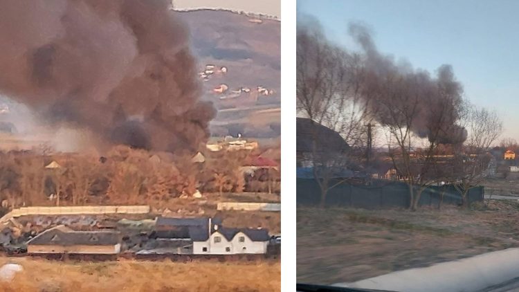 INCENDIU VIOLENT LA ȘOMCUTA MARE – Explozii provocate de butelii, o persoană rănită