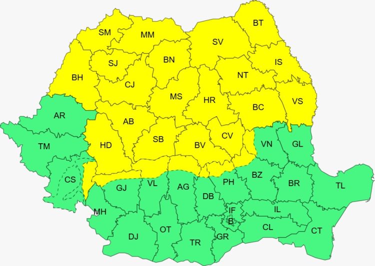 COD GALBEN de vânt puternic în nordul țării: Maramureșul, printre cele mai afectate zone