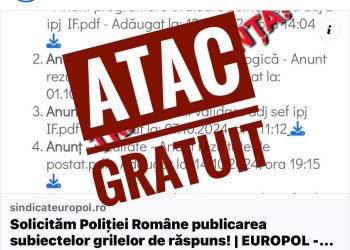 Poliția Română – Precizări cu privire la noile atacuri deliberate alel Sindicatului Europol