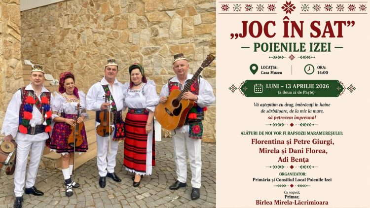 Tradiția prinde viață la Poienile Izei: „Joc în Sat” adună comunitatea în a doua zi de Paște
