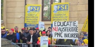 Sindicatele din educație au ieșit în stradă