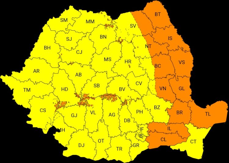 Vânt puternic în Maramureș – Avertizare COD GALBEN Galben emisă de ANM pentru 26 aprilie
