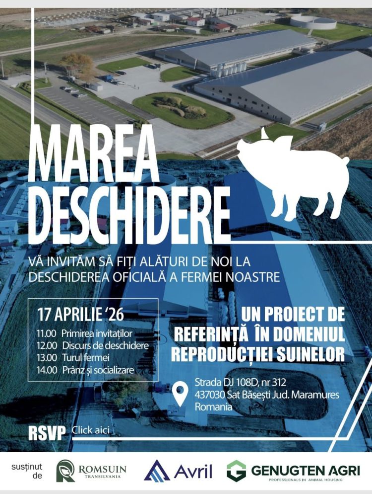 Consiliul Județean Maramureș anunță inaugurarea unei ferme moderne de reproducție a suinelor la Băsești
