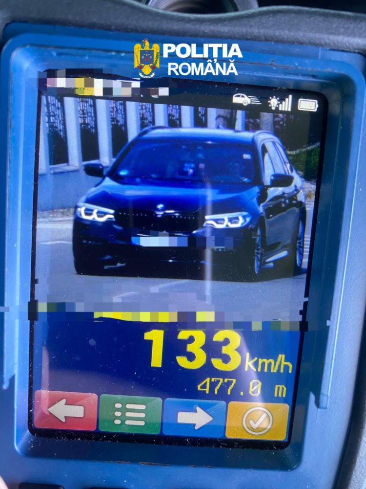 Viteză extremă în Ariniș – Tânăr prins cu peste 130 km/h