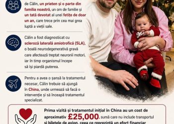 Împreună pentru Călin – apel umanitar pentru un tânăr tată diagnosticat cu SLA