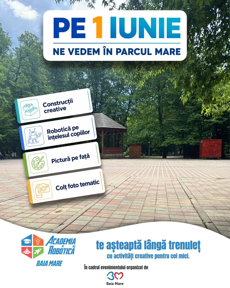 Robotică pentru copii de 1 Iunie în Parcul Mare din Baia Mare