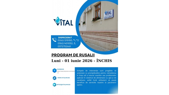 Programul casieriilor VITAL S.A. de Rusalii