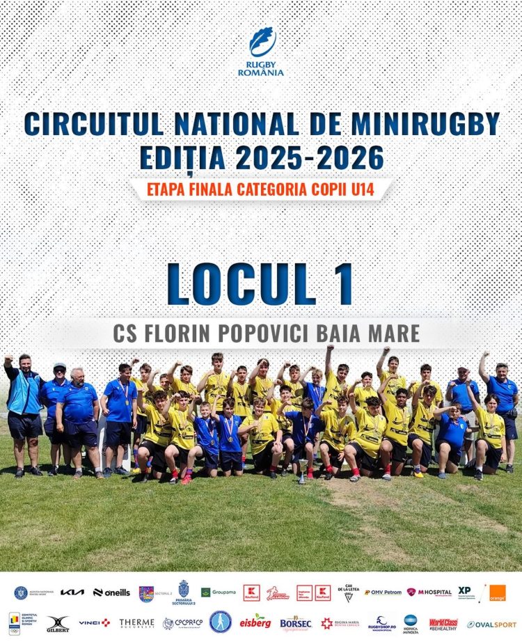 CS Florin Popovici Baia Mare, campioană la U14 în Circuitul Național de MiniRugby 2026