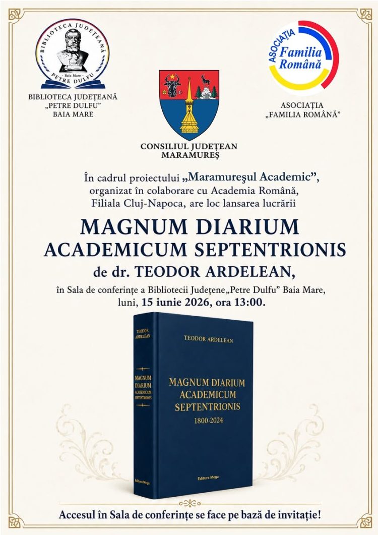 Baia Mare: Teodor Ardelean își lansează volumul „Magnum Diarium Academicum Septentrionis”