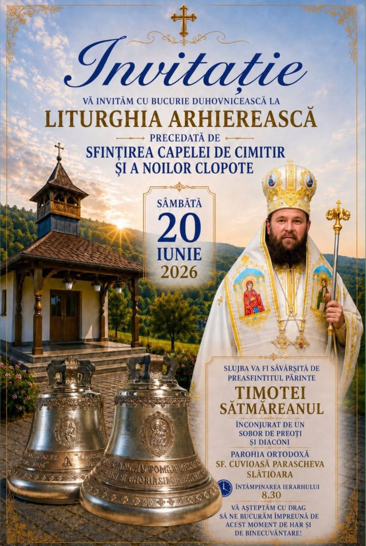 Liturghie Arhierească și sfințirea noii capele de cimitir la Parohia Ortodoxă „Sfânta Cuvioasă Parascheva” Slătioara