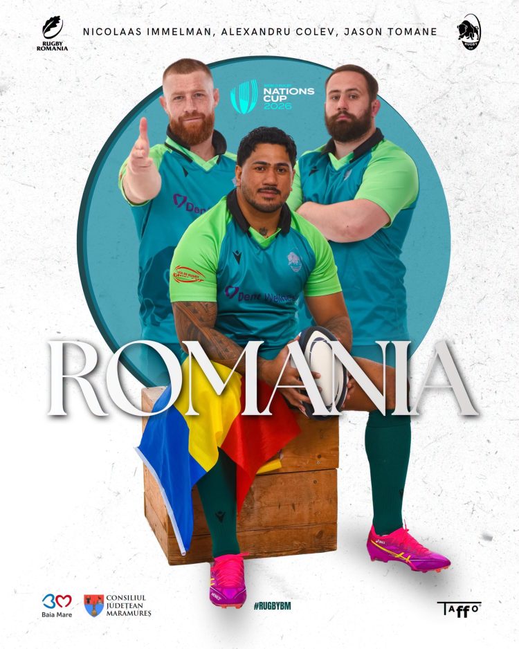 Trei jucători de la CSM Știința Baia Mare, convocați la naționala României pentru World Rugby Nations Cup
