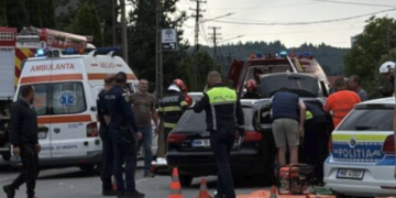 ACCIDENT CU NOUĂ VICTIME LA BORȘA. Șapte adulți și doi copii au ajuns la spital