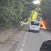 EXCLUSIV | O mașină a luat foc în aceste momente la Cavnic, în zona de sub pârtii