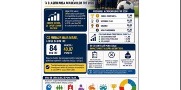 CS Minaur Baia Mare, singurul club din Maramureș în clasamentul academiilor FRF