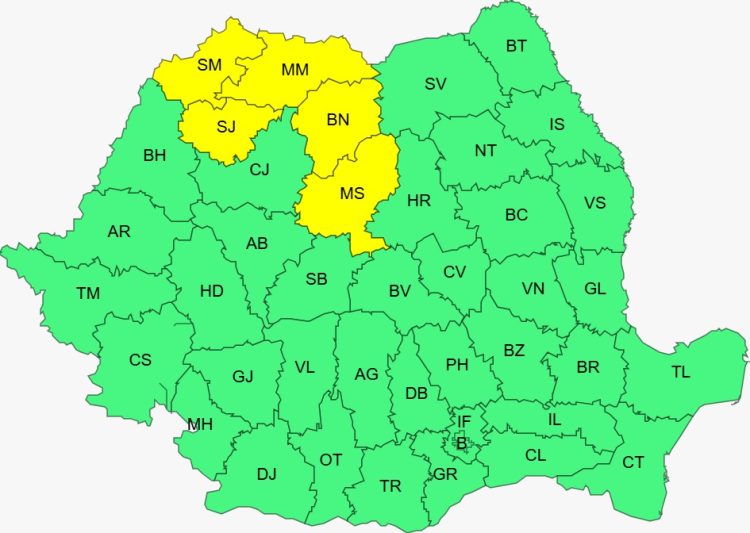 Vreme călduroasă, local chiar caniculară, şi disconfort termic, în majoritatea regiunilor, până miercuri, dar şi furtuni, în unele zone/ Cod galben de caniculă în Maramureș