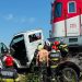 ACCIDENT FEROVIAR GRAV cu trenul Viena – Baia Mare: autoutilitară lovită în plin