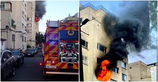 Incendiu într-un bloc de garsoniere din Baia Mare. Patru persoane au ajuns la spital, două în stare gravă