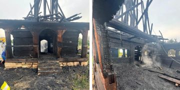 Prima reacție a Episcopiei Maramureșului și Sătmarului, după incendiul de la biserica de lemn din Posta