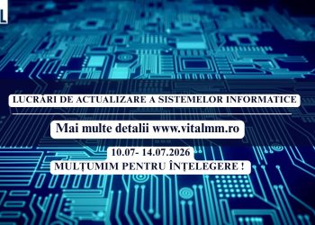 VITAL S.A. actualizează sistemele informatice. Mai multe servicii online vor fi indisponibile timp de patru zile
