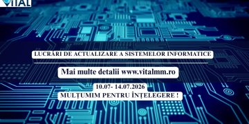 VITAL S.A. actualizează sistemele informatice. Mai multe servicii online vor fi indisponibile timp de patru zile