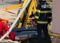 Accident grav pe DN18, în Baia Sprie. Un autoturism a ajuns într-un șanț, pompierii intervin la fața locului