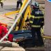 Accident grav pe DN18, în Baia Sprie. Un autoturism a ajuns într-un șanț, pompierii intervin la fața locului