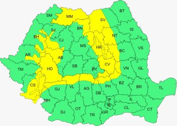 ANM a emis COD GALBEN – Furtuni, ploi torențiale și grindină, rafalele vor ajunge la 70 km/h