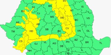 ANM a emis COD GALBEN – Furtuni, ploi torențiale și grindină, rafalele vor ajunge la 70 km/h