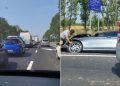 Accident pe DN1C, la Recea. Trafic îngreunat după pasarelă