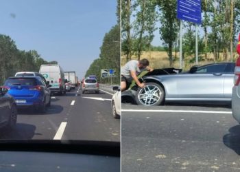 Accident pe DN1C, la Recea. Trafic îngreunat după pasarelă