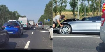 Accident pe DN1C, la Recea. Trafic îngreunat după pasarelă