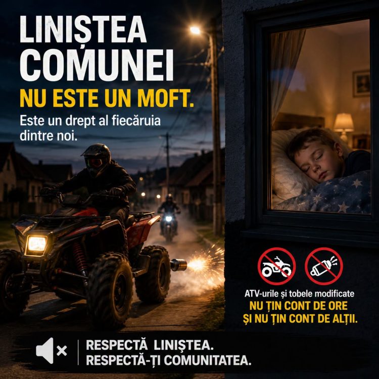 Primăria Fărcașa, mesaj ferm pentru șoferii de ATV-uri și mașini zgomotoase: „Drumurile nu sunt piste de curse”