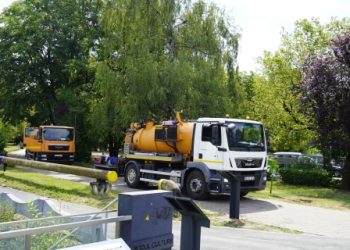 Remedierea avariei la conducta Dn 800 mm din Parcul Dacia