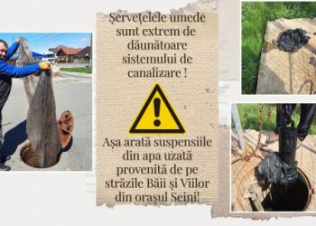 SEMNAL DE ALARMĂ! – Servețelele umede crează cele mai mari probleme la sistemul de canalizare!