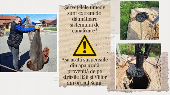 SEMNAL DE ALARMĂ! – Servețelele umede crează cele mai mari probleme la sistemul de canalizare!