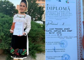 Premiul I pentru Maramureș! Teodora Dănțăușa a impresionat la Festivalul Național „La Fântâna Dorului”