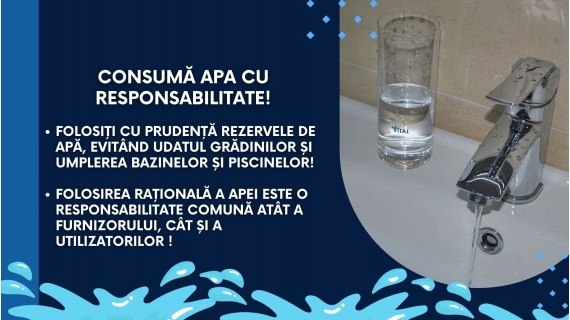 VITAL AGENȚIA TĂUȚII MĂGHERĂUȘ SEMNAL DE ALARMĂ – Consumul ridicat de apă potabilă din rețeaua publică poate lăsa mai mulți utilizatori cu presiune redusă/fără apă la robinete!
