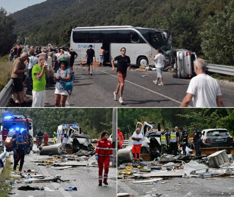 Carnagiu pe șosea în Italia – 6 morți și 27 de răniți după un accident cumplit