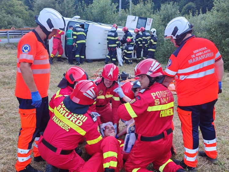 Accident cu 11 victime în Pasul Gutâi? ISU Maramureș a testat Planul Roșu de Intervenție