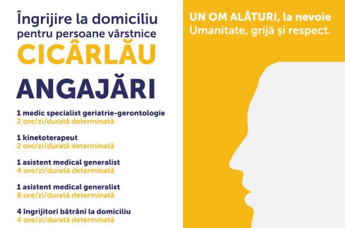 Locuri de muncă în Maramureș! ASSOC angajează personal pentru îngrijirea vârstnicilor din Cicârlău