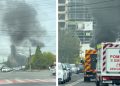 Autoturism în flăcări pe strada George Coșbuc din Baia Mare. Fără victime