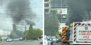 Autoturism în flăcări pe strada George Coșbuc din Baia Mare. Fără victime