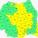 COD GALBEN: Instabilitate atmosferică, averse torențiale însemnate cantitativ până în seara de vineri