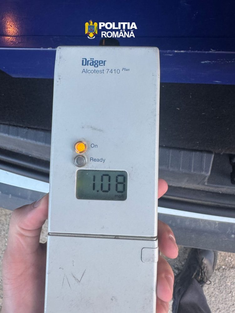 Beat la volan, cu 1,08 mg/l alcool în aerul expirat. Șofer oprit de polițiști în Bocicoiu Mare
