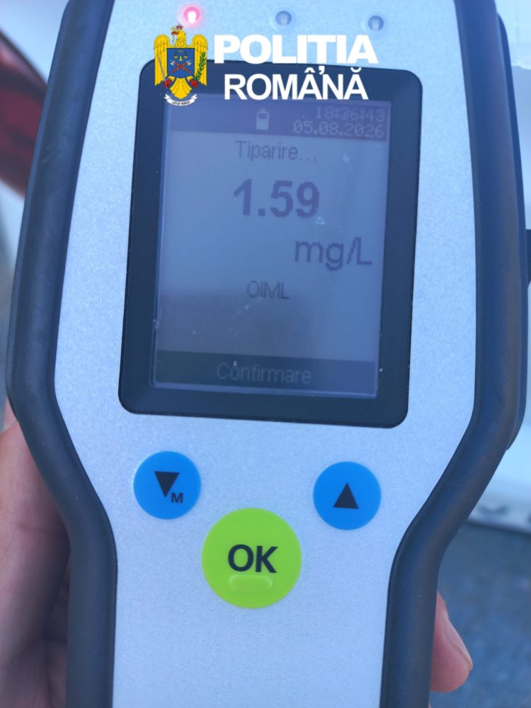 Inconștiență pe șosea la Copalnic Mănăștur – Conducea cu permisul suspendat și 1,59 mg/l alcool în aerul expirat