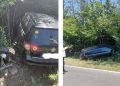 Accident rutier în Cărbunari, pe DN 18B. Un autoturism a ajuns în afara carosabilului