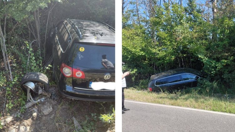 Accident rutier în Cărbunari, pe DN 18B. Un autoturism a ajuns în afara carosabilului