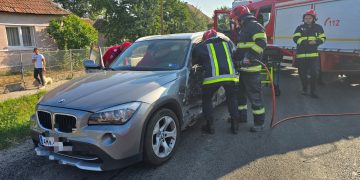 Impact devastator între un TIR și un autoturism la Ciuperceni – Șoferul a fost scos dintre fiare de pompieri